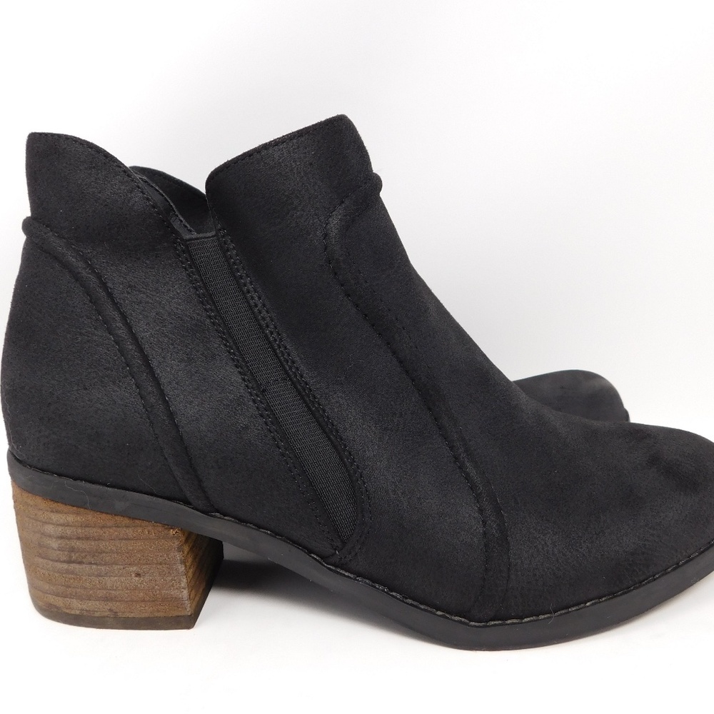 Bella Vita Women's Boots Kenzie Zipper Leather Block Heel Booties Black